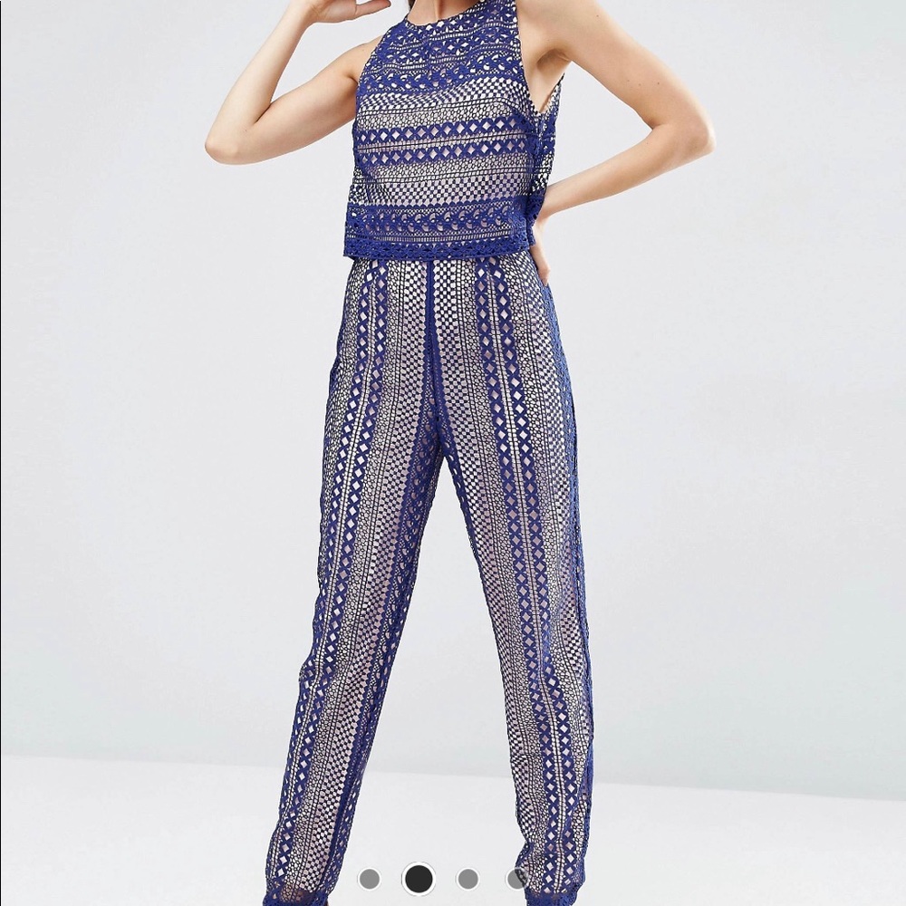 ASOS Tall Lace Jumpsuit with Crossback - NEW